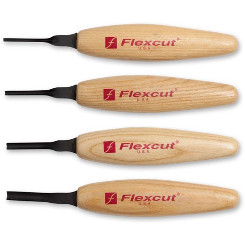 Flexcut 4 Piece Shallow U-Gouge Micro Tool Set
