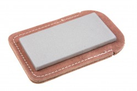 Eze-Lap 2" x 4" Medium Grit Diamond Bench Stone (400) with a Leather Pouch