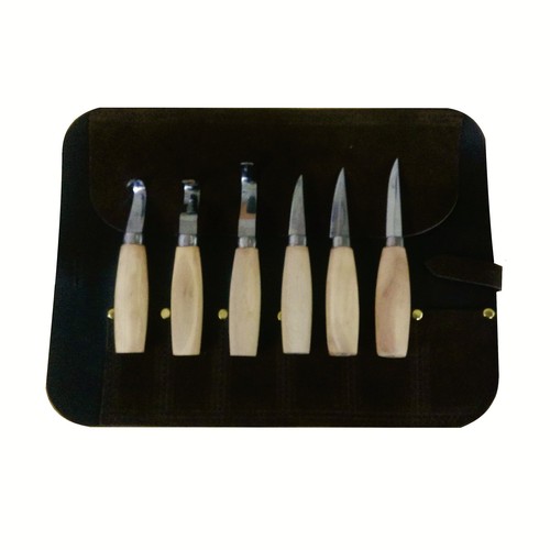 Beber Six Piece Whittling Set In Leather Roll