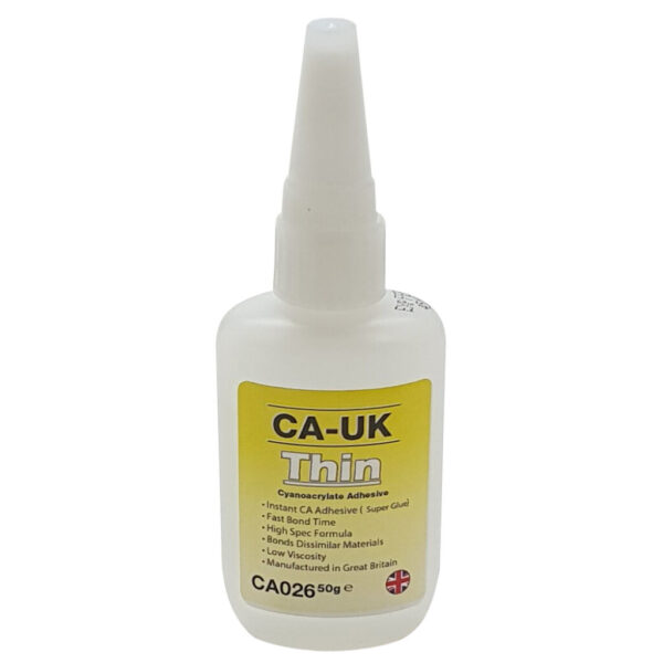 CA-UK CA026 Thin Cyanoacrylate Superglue, Low Viscosity, 50g