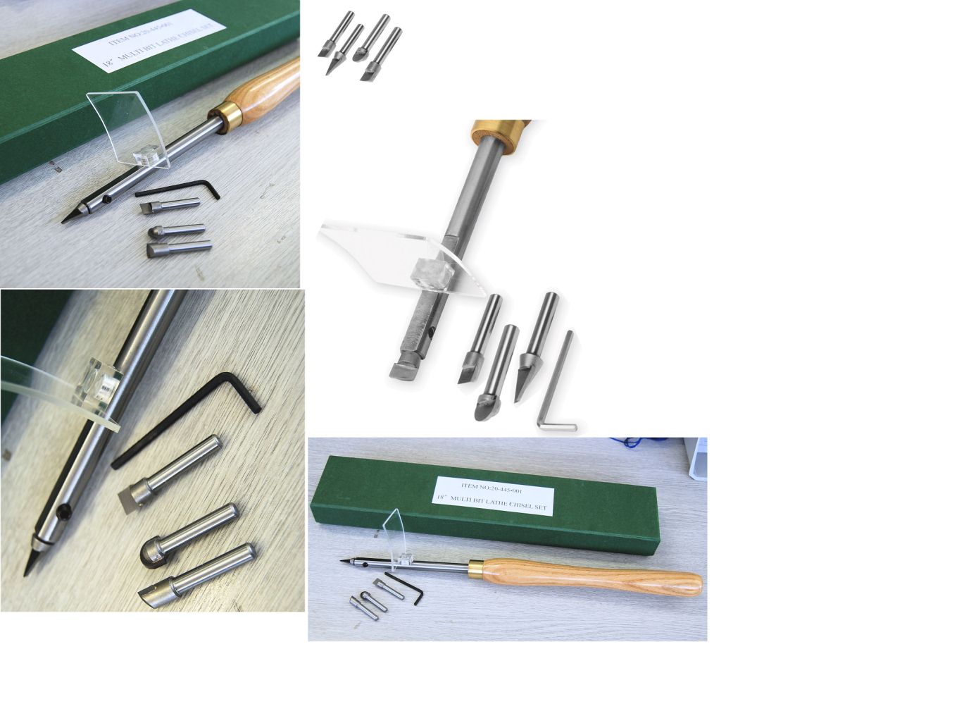 18 inch Multi Bit Lathe Chisel Set with 4 Carbide Cutters