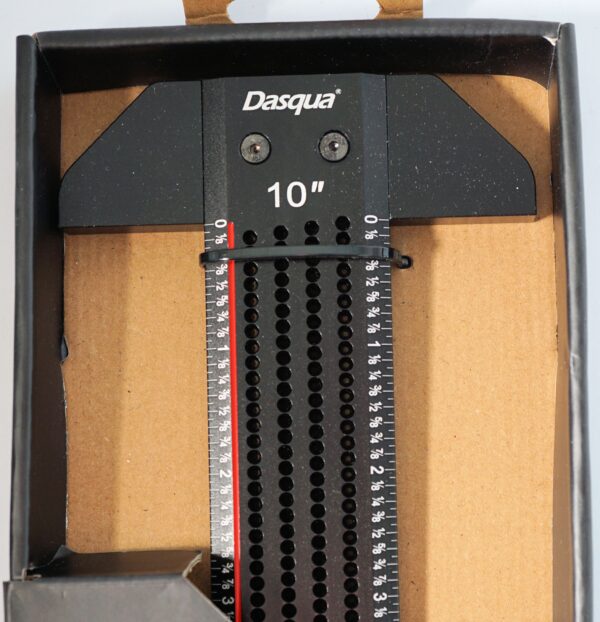 Dasqua Black-Red Plus T-Shaped Ruler With Marked Holes 10"
