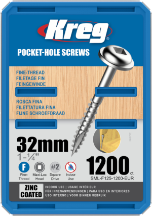 Kreg Pocket-Hole Screws  32mm, #7 Fine, Washer-Head, 1200ct