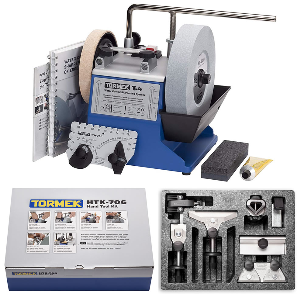 Tormek T4 Sharpening System, HTK706 Hand Tool & TNT708 Woodturner's